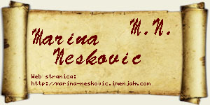Marina Nešković vizit kartica